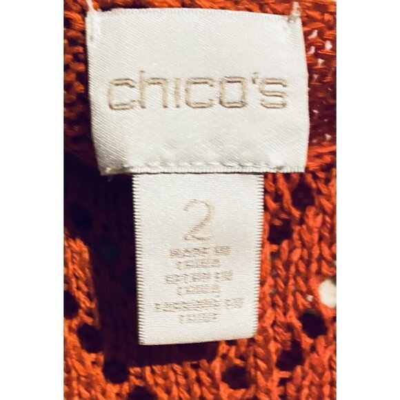 Chicos 2 Sweater Womens Large Kimono Sleeve Pullover Boxy Burnt Orange Boho - Picture 4 of 7